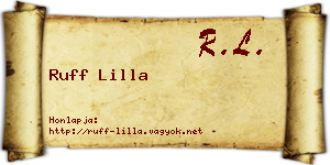 Ruff Lilla névjegykártya